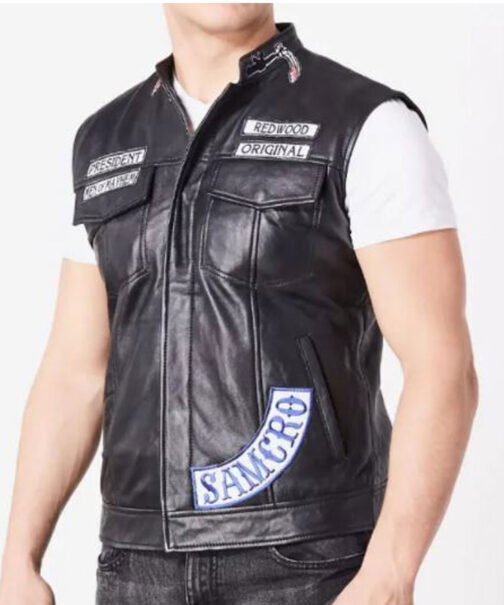 Charlie Hunnam Sons of Anarchy Biker Leather Vest - Image 3