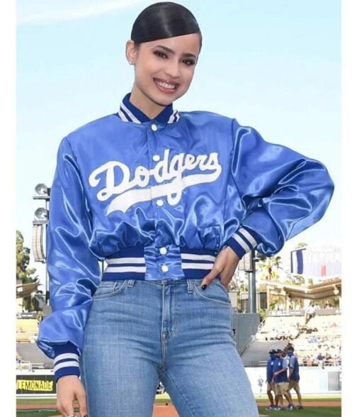 Dodgers Sofia Carson Bomber Blue Jacket - Image 2