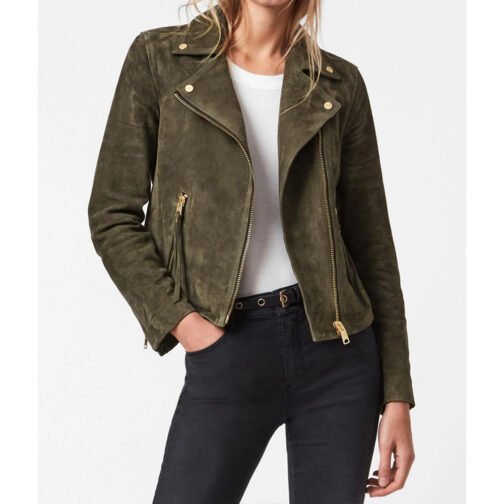Sofia Pernas Blood & Treasure Green Suede Jacket - Image 6