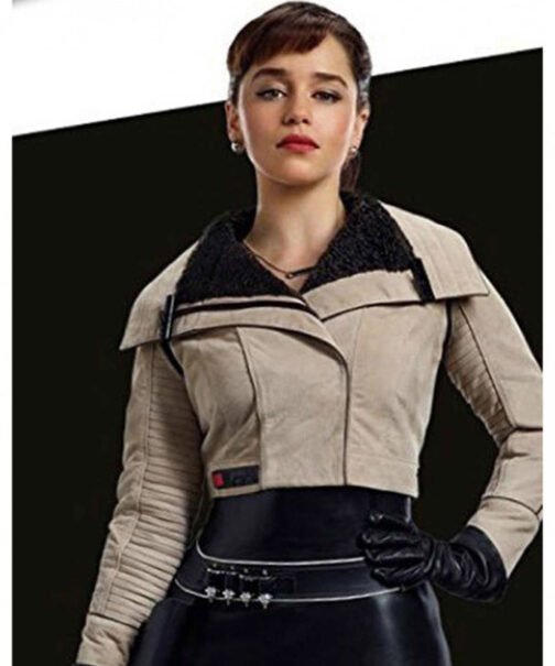 Emilia Clarke Solo A Star Wars Story Shearling Jacket - Image 2
