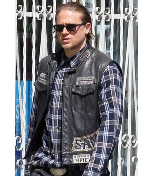 Charlie Hunnam Sons of Anarchy Biker Leather Vest - Image 2