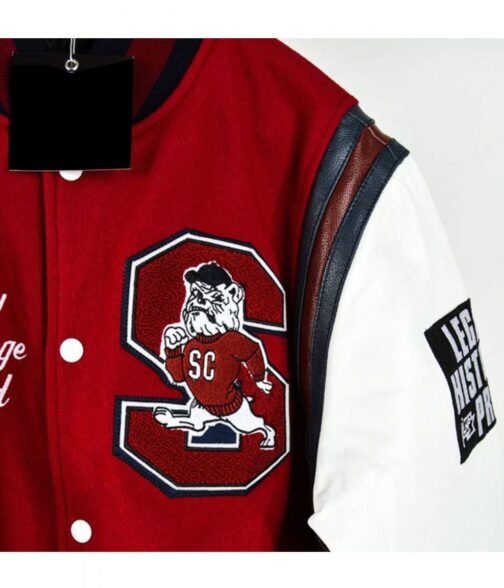 South Carolina State University Letterman Red and White Jacket - Image 3