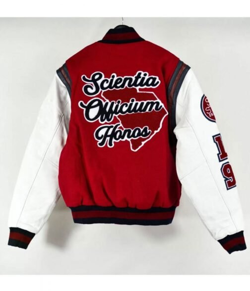 South Carolina State University Letterman Red and White Jacket - Image 2