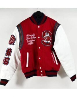 South Carolina State University Letterman Red and White Jacket