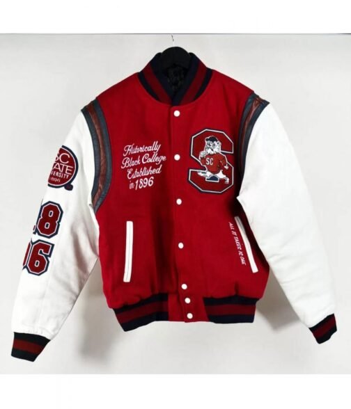 South Carolina State University Letterman Red and White Jacket
