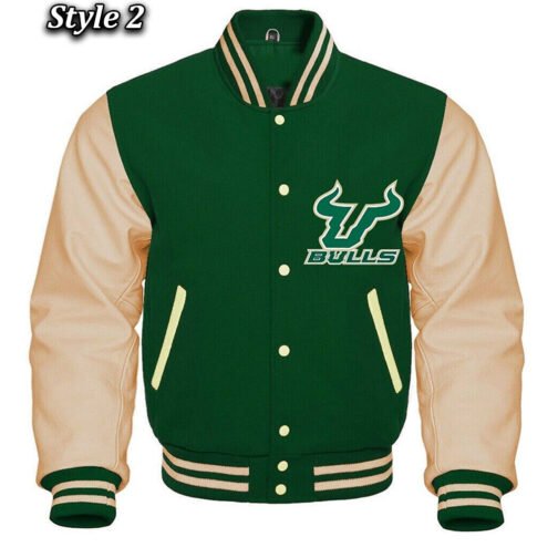 South Florida Bulls Green Varsity Jacket - Image 2