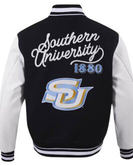 Southern University Jaguars Black and White Varsity Jacket