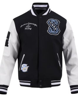 Southern University Jaguars Black and White Varsity Jacket