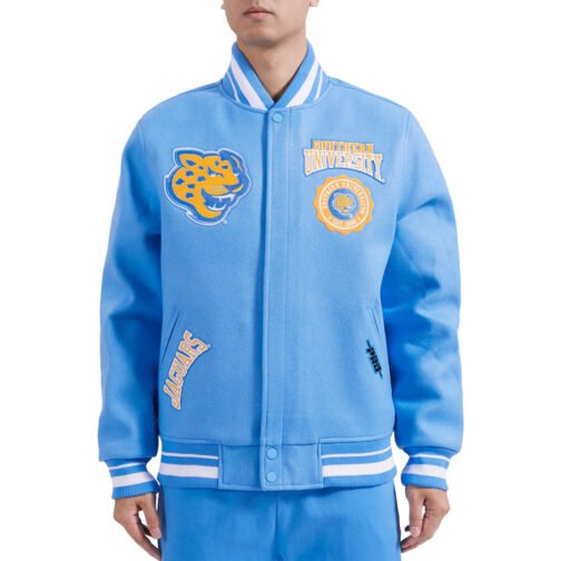 Southern University Jaguars Light Blue Crest Varsity Jacket