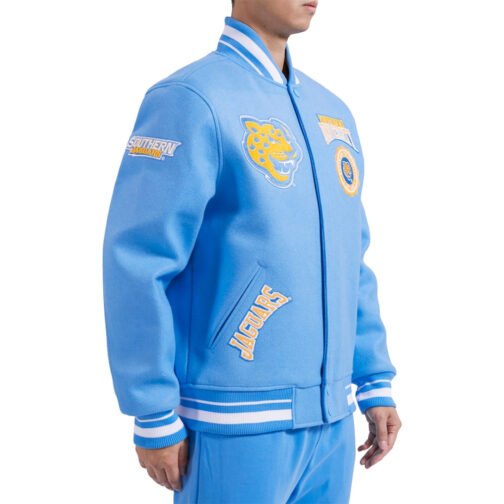 Southern University Jaguars Light Blue Crest Varsity Jacket - Image 4