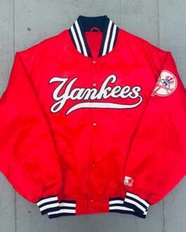 NY Yankees 1990’s Spellout Red Bomber Jacket