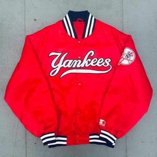 NY Yankees 1990’s Spellout Red Bomber Jacket