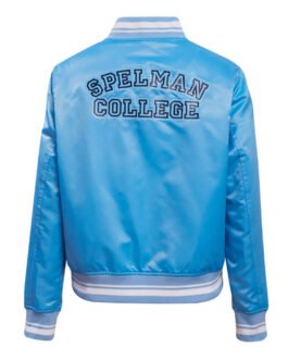 Spelman College Classic Rib Blue Satin Jacket