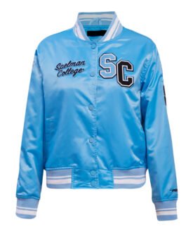 Spelman College Classic Rib Blue Satin Jacket