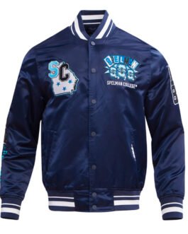 Spelman College Homecoming Rib Navy Satin Jacket