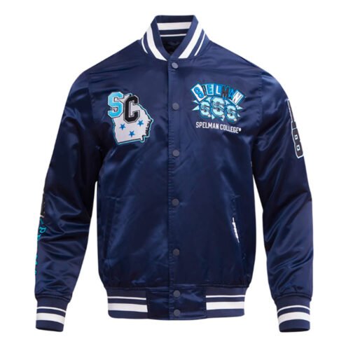Spelman College Homecoming Rib Navy Satin Jacket