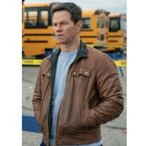 Spenser Confidential Mark Wahlberg Brown Leather Jacket - Image 2