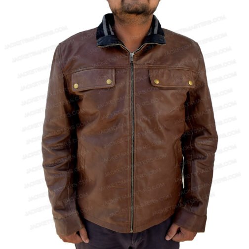 Spenser Confidential Mark Wahlberg Brown Leather Jacket - Image 4