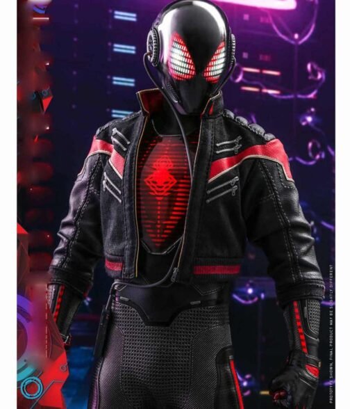 Motorcycle Miles Morales Spider-Man Black Jacket - Image 3