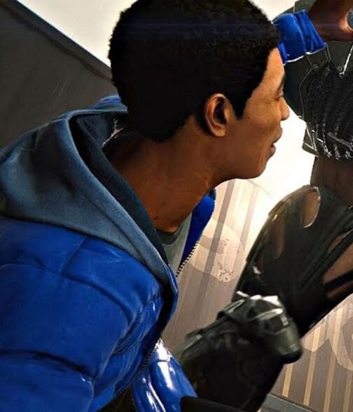 Miles Morales Spider-Man PS4 Puffer Hooded Jacket - Image 8