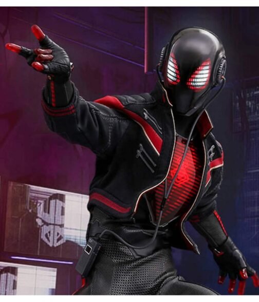Motorcycle Miles Morales Spider-Man Black Jacket - Image 6