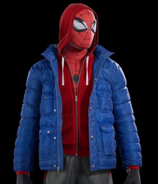 Miles Morales Spider-Man PS4 Puffer Hooded Jacket
