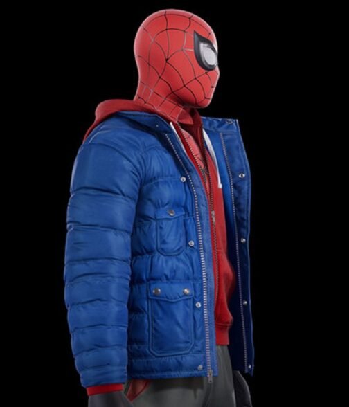 Miles Morales Spider-Man PS4 Puffer Hooded Jacket - Image 5
