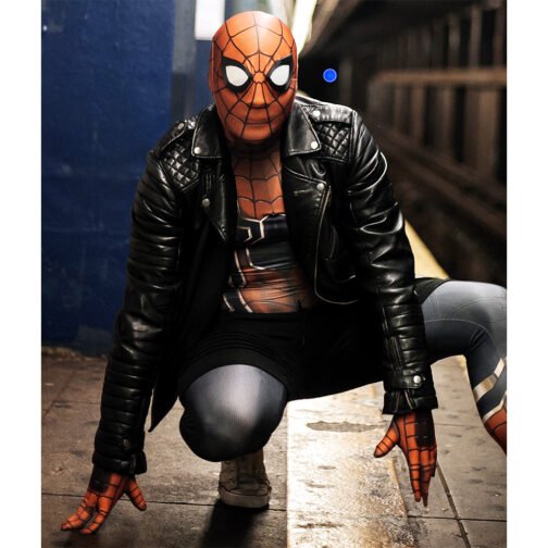 Spiderman Black Leather Jacket - Image 2