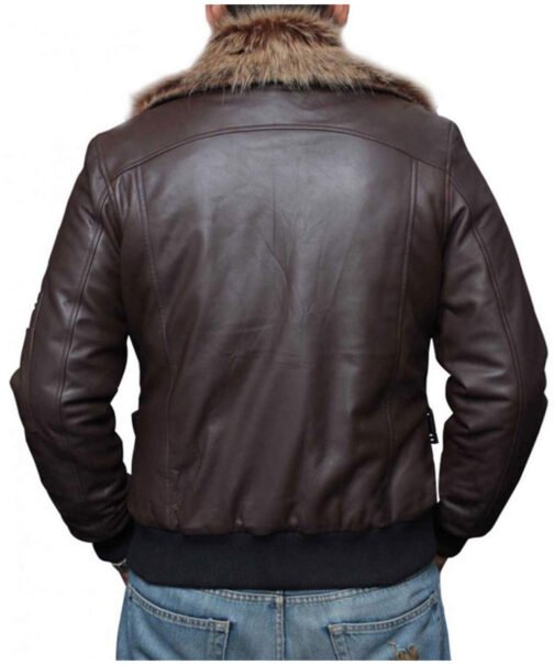 Spiderman Homecoming Michael Keaton Brown Leather Jacket - Image 3
