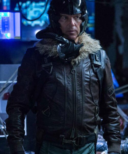 Spiderman Homecoming Michael Keaton Brown Leather Jacket - Image 2