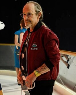 Avenue 5 Ethan Phillips Bomber Maroon Jacket