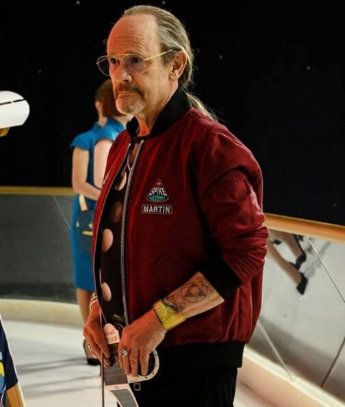 Avenue 5 Ethan Phillips Bomber Maroon Jacket