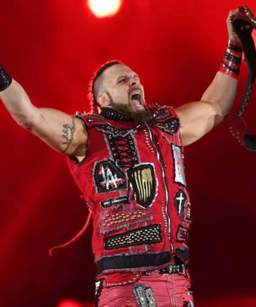 Lance Archer AEW Red Leather Vest - Image 3