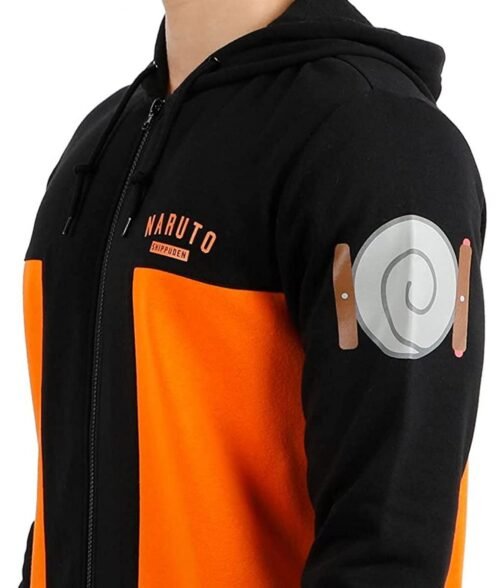 Naruto Shippuden Spiral Kanji Orange/Black Hoodie - Image 4