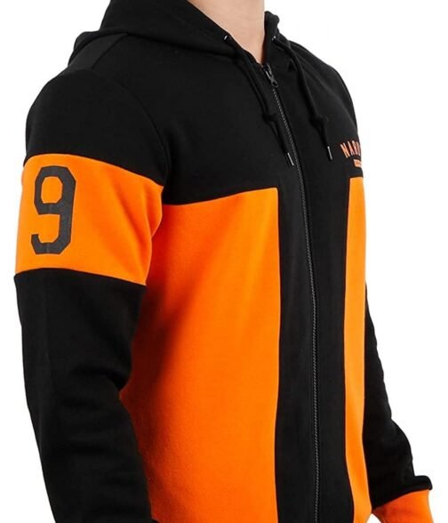 Naruto Shippuden Spiral Kanji Orange/Black Hoodie - Image 3