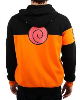 Naruto Shippuden Spiral Kanji Orange/Black Hoodie