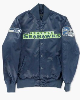 Seattle Seahawks Spirit Style Navy Satin Jacket
