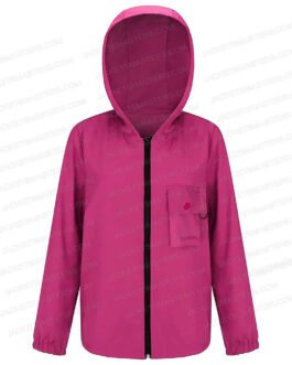 Zip Up Squid Game Pink Cotton Hoodie
