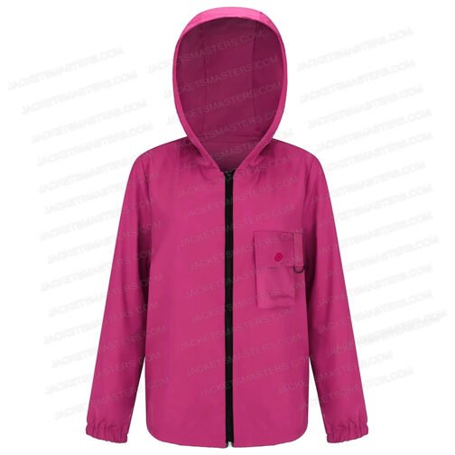 Zip Up Squid Game Pink Cotton Hoodie