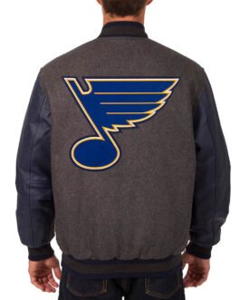 Charcoal and Navy St. Louis Blues Varsity Jacket