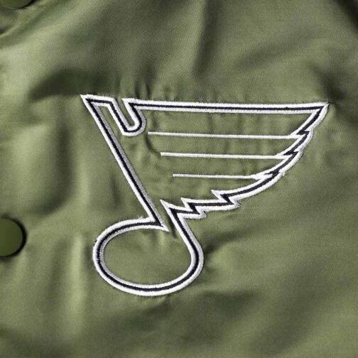 St. Louis Blues Green Satin Jacket - Image 5