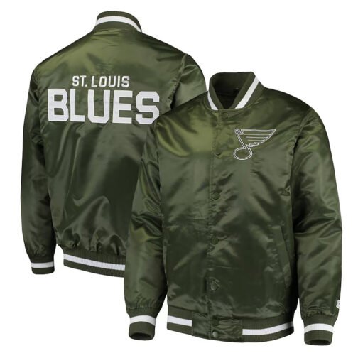 St. Louis Blues Green Satin Jacket - Image 3