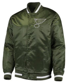 St. Louis Blues Green Satin Jacket