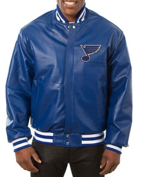 Varsity St. Louis Blues Royal Blue Leather Jacket