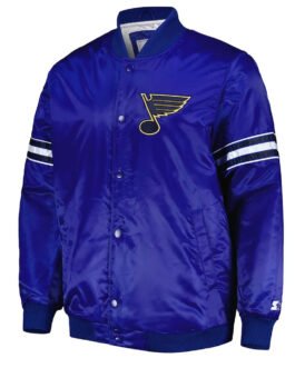 Blue Pick & Roll St. Louis Blues Satin Jacket