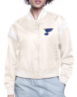 St. Louis Blues Printed Logo Varsity Satin Jacket
