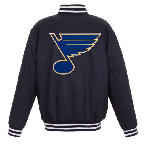 St. Louis Blues Two Hit Poly-Twill Navy Jacket - Image 2