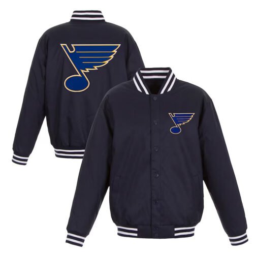 St. Louis Blues Two Hit Poly-Twill Navy Jacket - Image 3