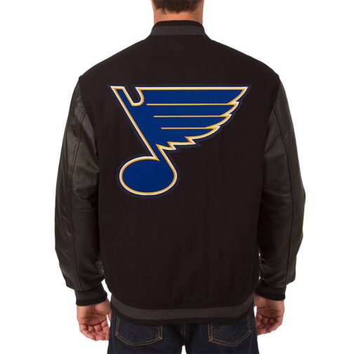 St. Louis Blues Varsity Black Jacket - Image 2