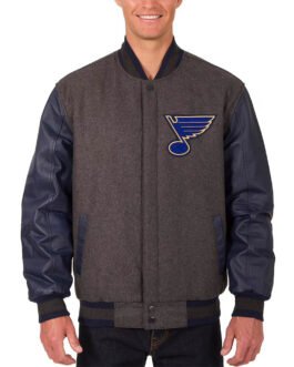 Charcoal and Navy St. Louis Blues Varsity Jacket